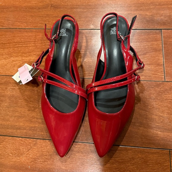 NWT Women's Sasha Buckle Slingback Kitten Heels - Wild Fable Red 7 - Picture 5 of 10